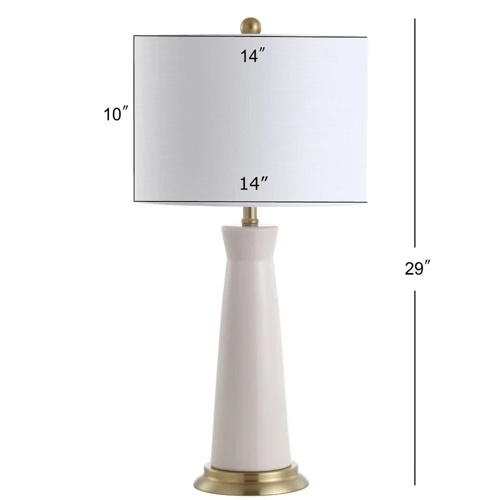 Gracie 29" Ceramic Column LED Table Lamp, Cream