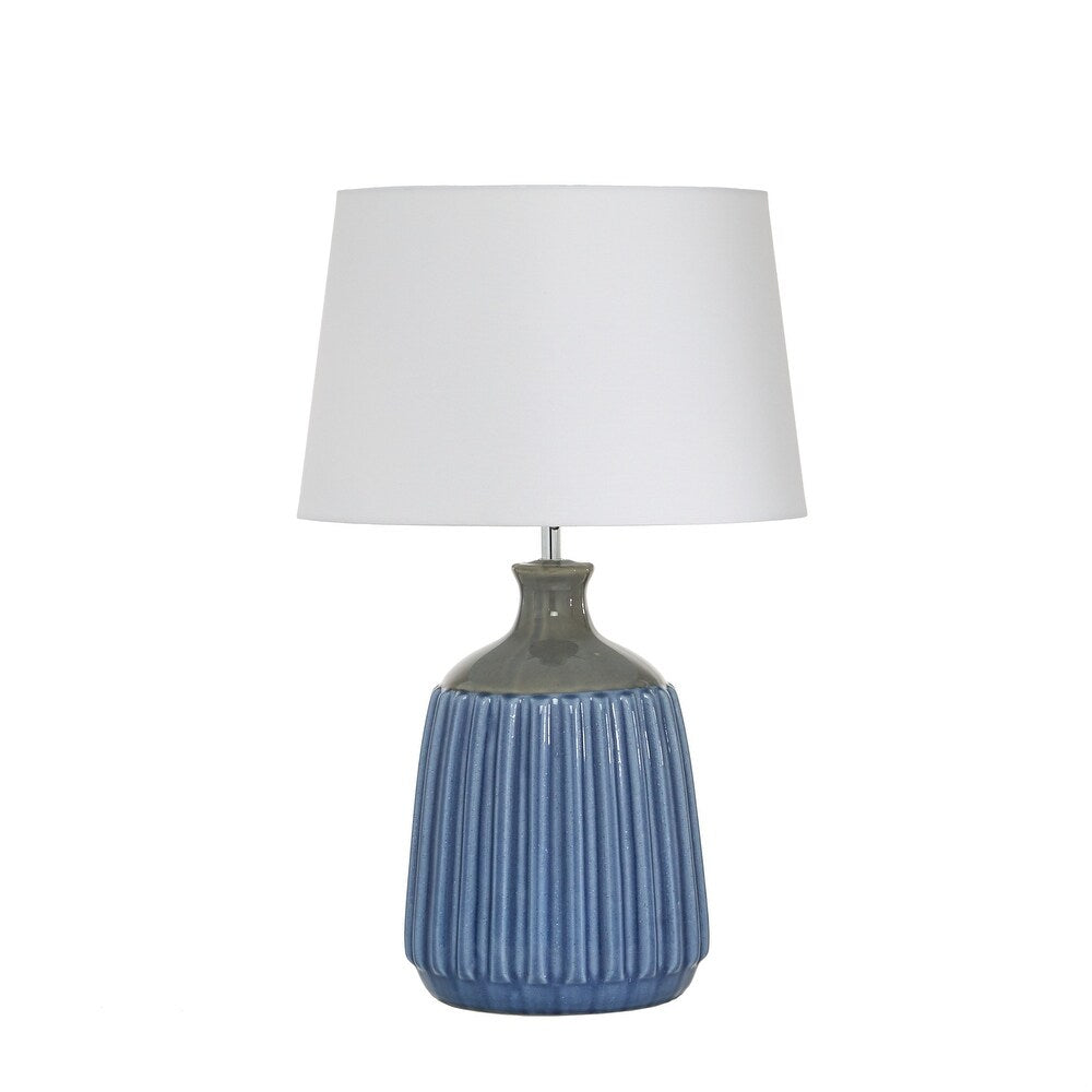 Blue Ceramic Coastal Table Lamp 24 x 15 x 15 - 22 x 17 x 24