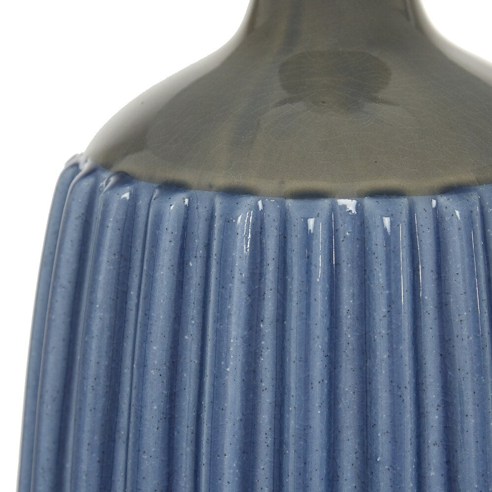 Blue Ceramic Coastal Table Lamp 24 x 15 x 15 - 22 x 17 x 24