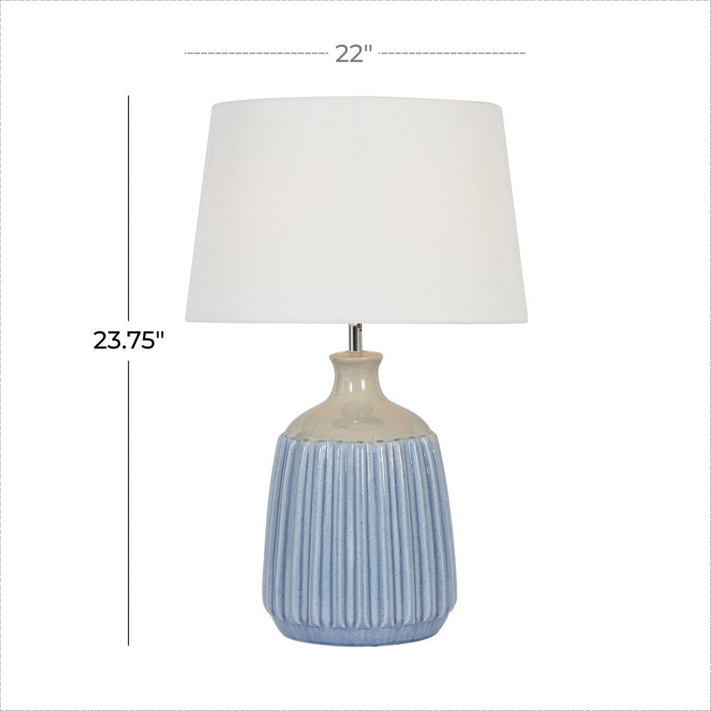 Blue Ceramic Coastal Table Lamp 24 x 15 x 15 - 22 x 17 x 24