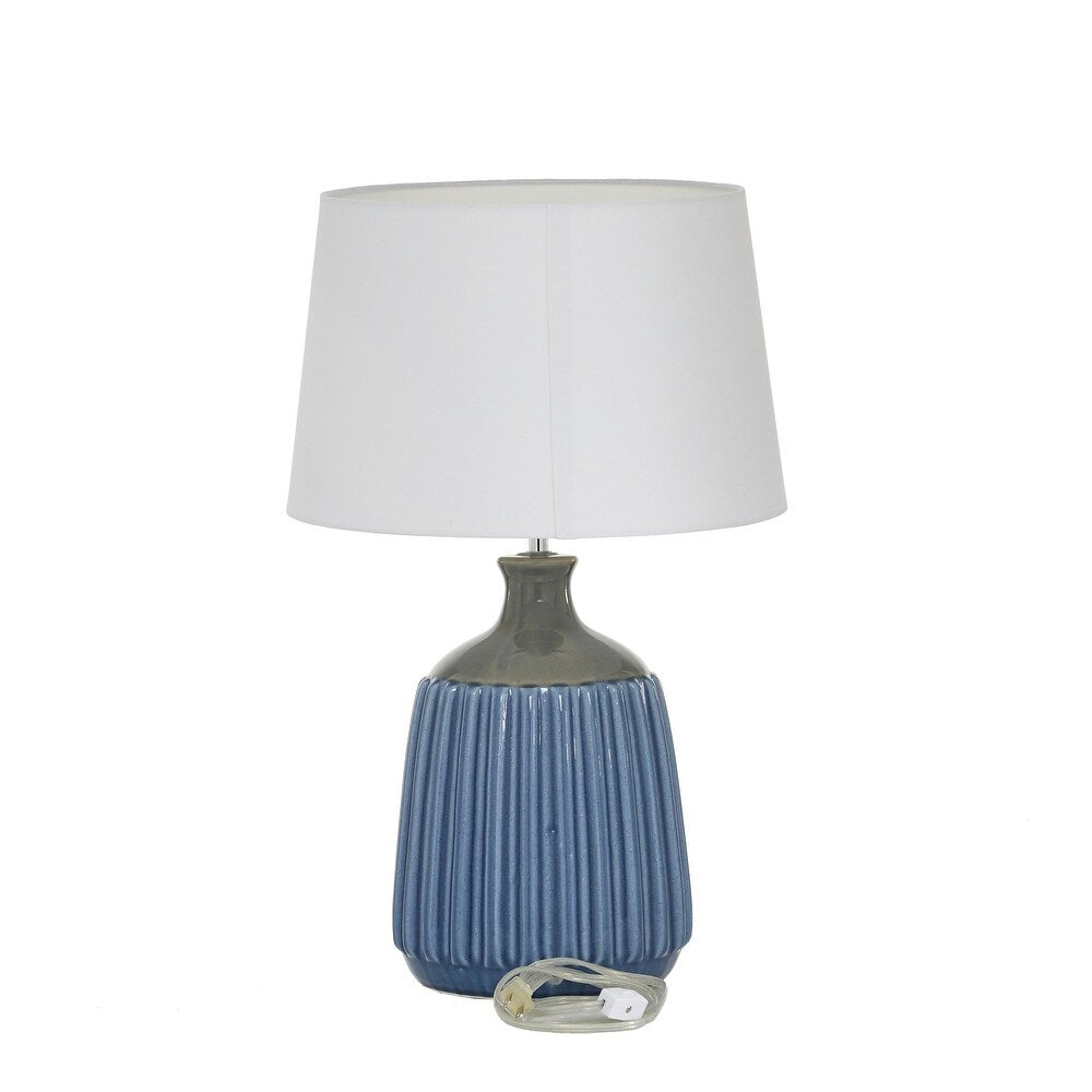 Blue Ceramic Coastal Table Lamp 24 x 15 x 15 - 22 x 17 x 24