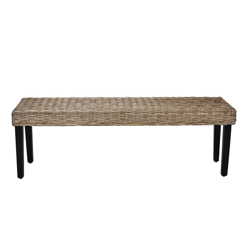 HILARIA KUBU Rattan BENCH with Open Bottom
