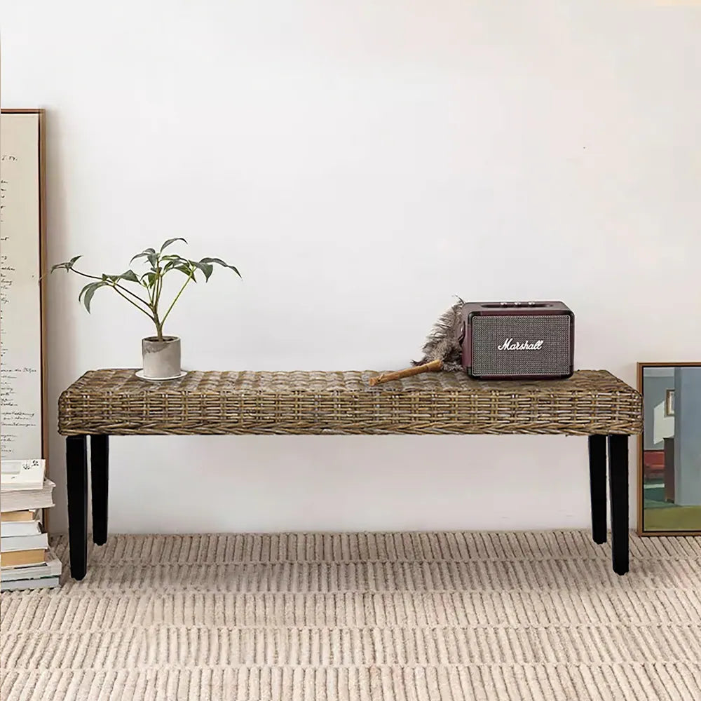 HILARIA KUBU Rattan BENCH with Open Bottom