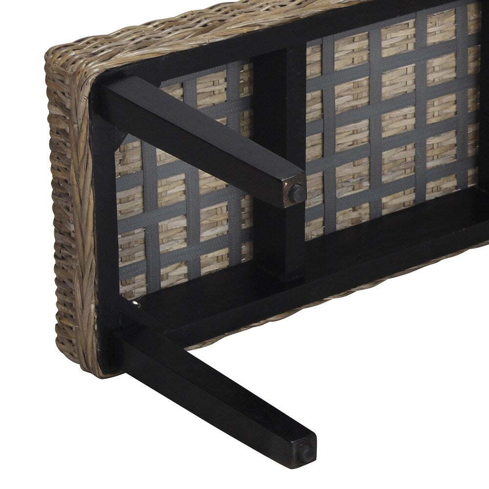 HILARIA KUBU Rattan BENCH with Open Bottom