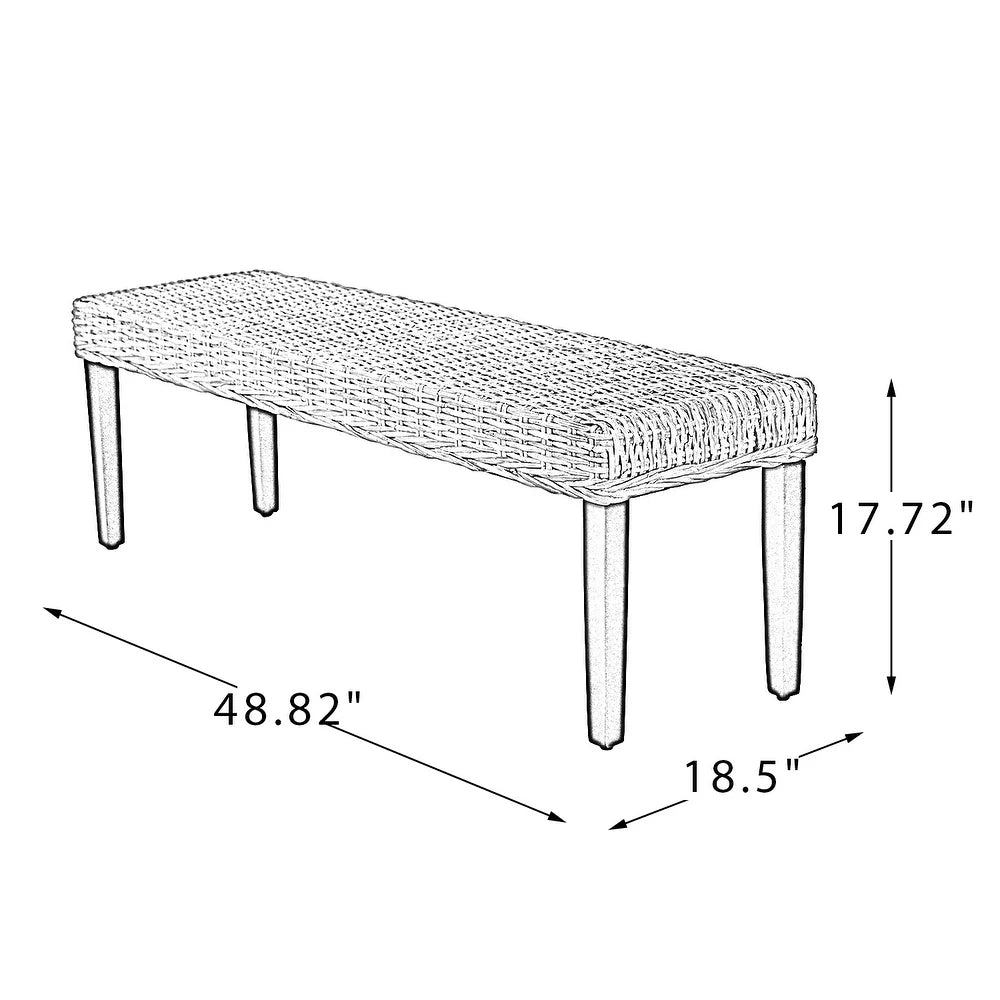 HILARIA KUBU Rattan BENCH with Open Bottom