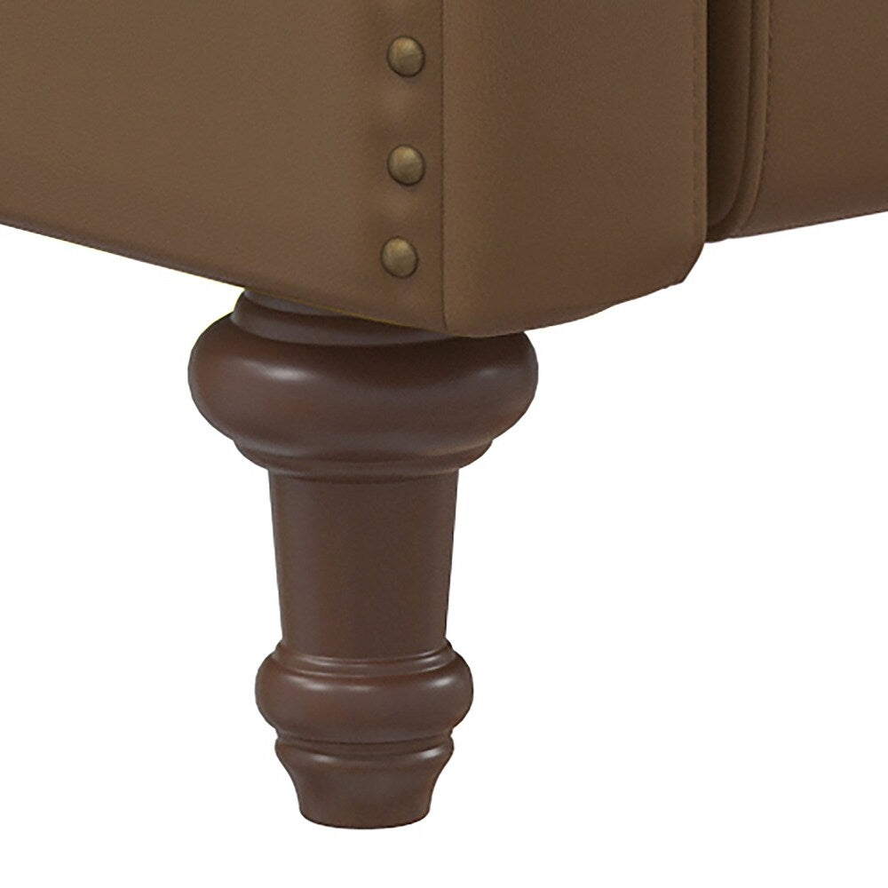 Florens Genuine Leather Recliner with Nailhead Trims