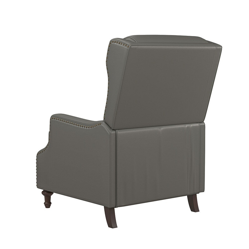 Florens Genuine Leather Recliner with Nailhead Trims