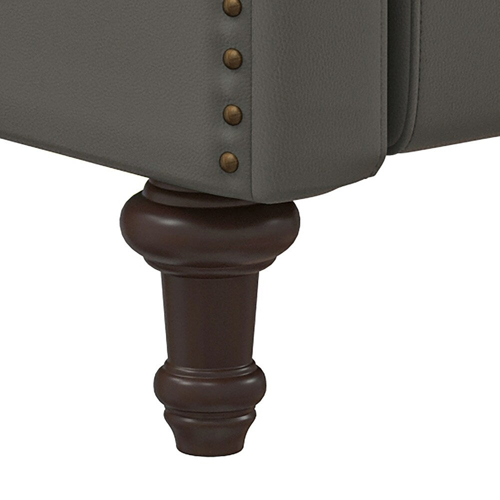 Florens Genuine Leather Recliner with Nailhead Trims