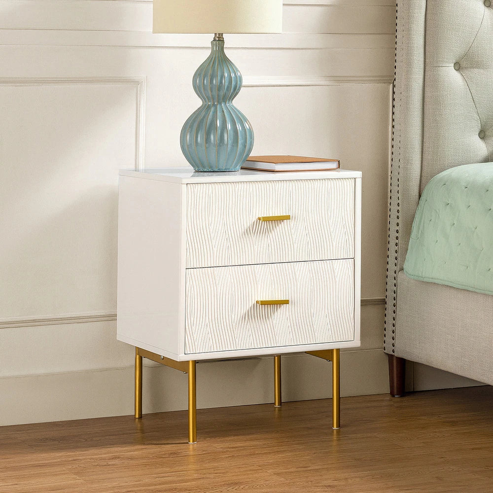 Valentino 2 Drawer Manufactured Wood Nightstand
