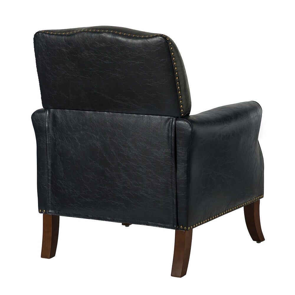 Bernhard Mid-Century Modern Leather Armchair with Nailhead Trim Design