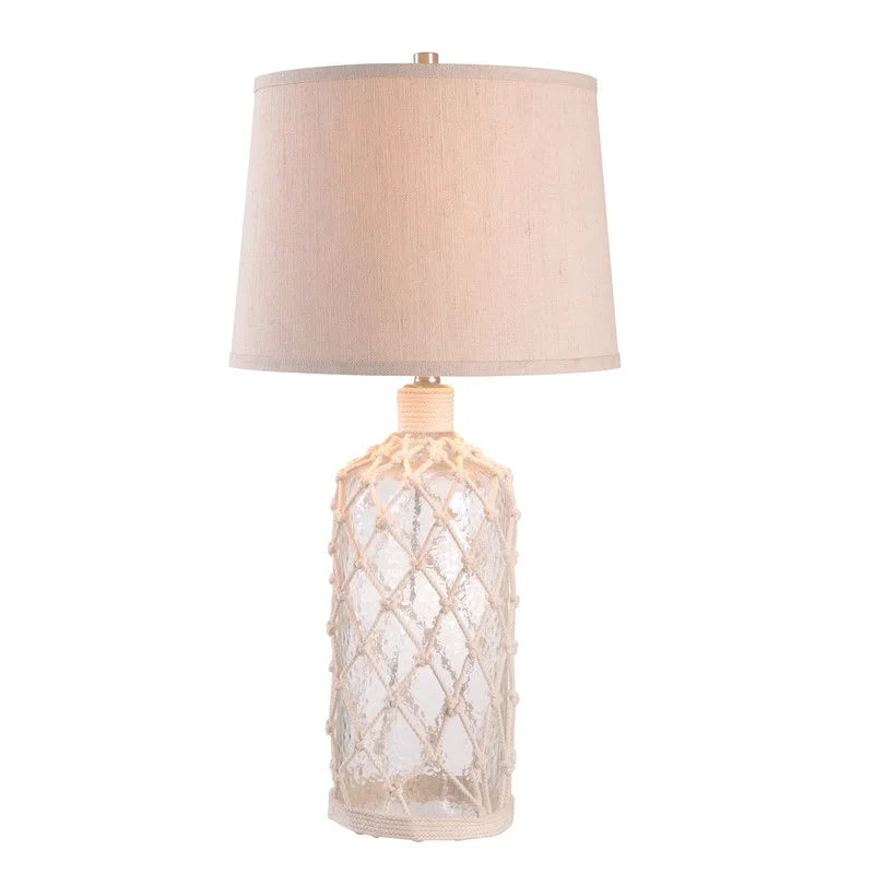 Halyard Clear Textured Glass with Rope Wrap Table Lamp