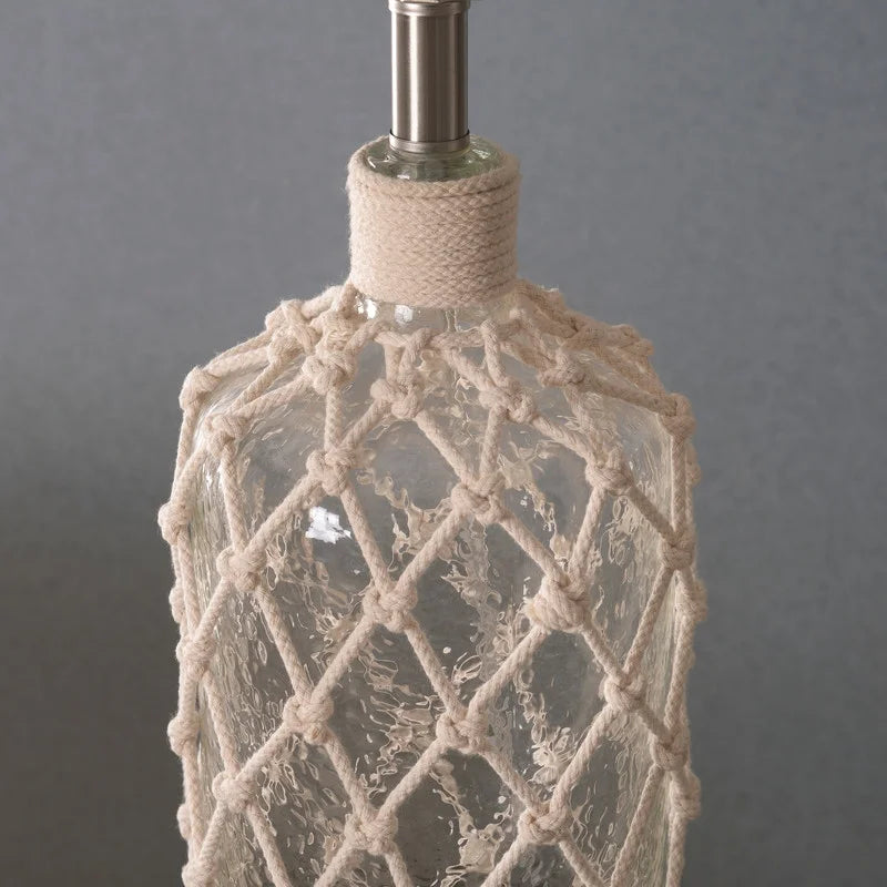 Halyard Clear Textured Glass with Rope Wrap Table Lamp