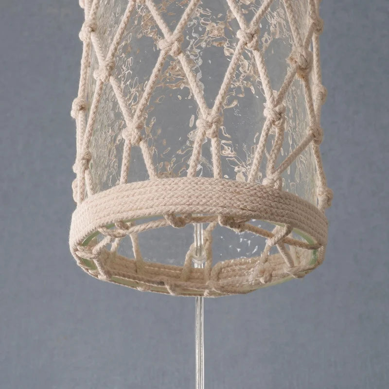 Halyard Clear Textured Glass with Rope Wrap Table Lamp