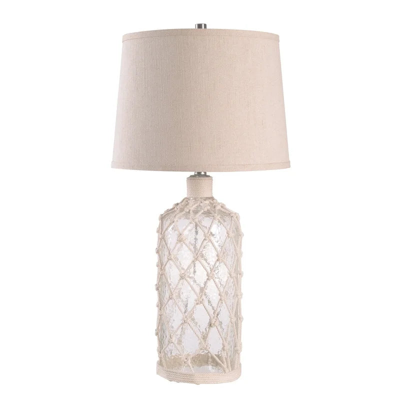 Halyard Clear Textured Glass with Rope Wrap Table Lamp