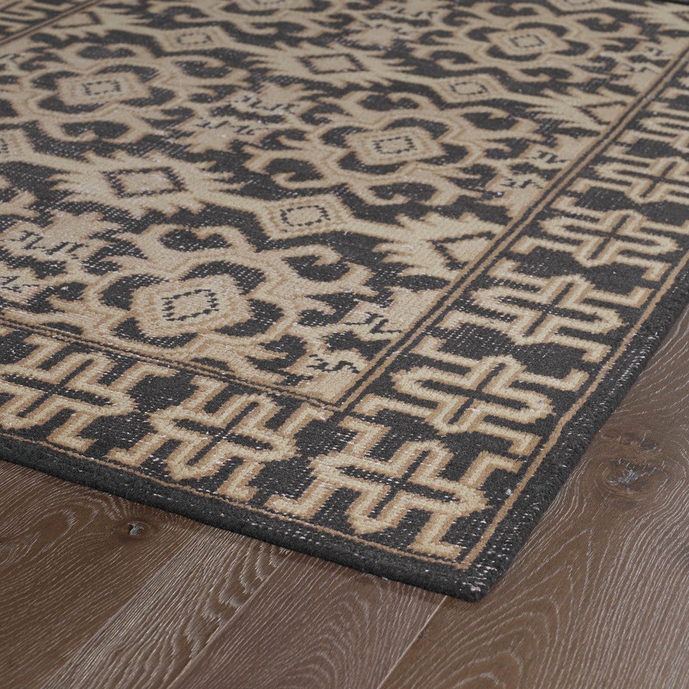 Hand-knotted Wool VIntage Distressed Area Soft Rug