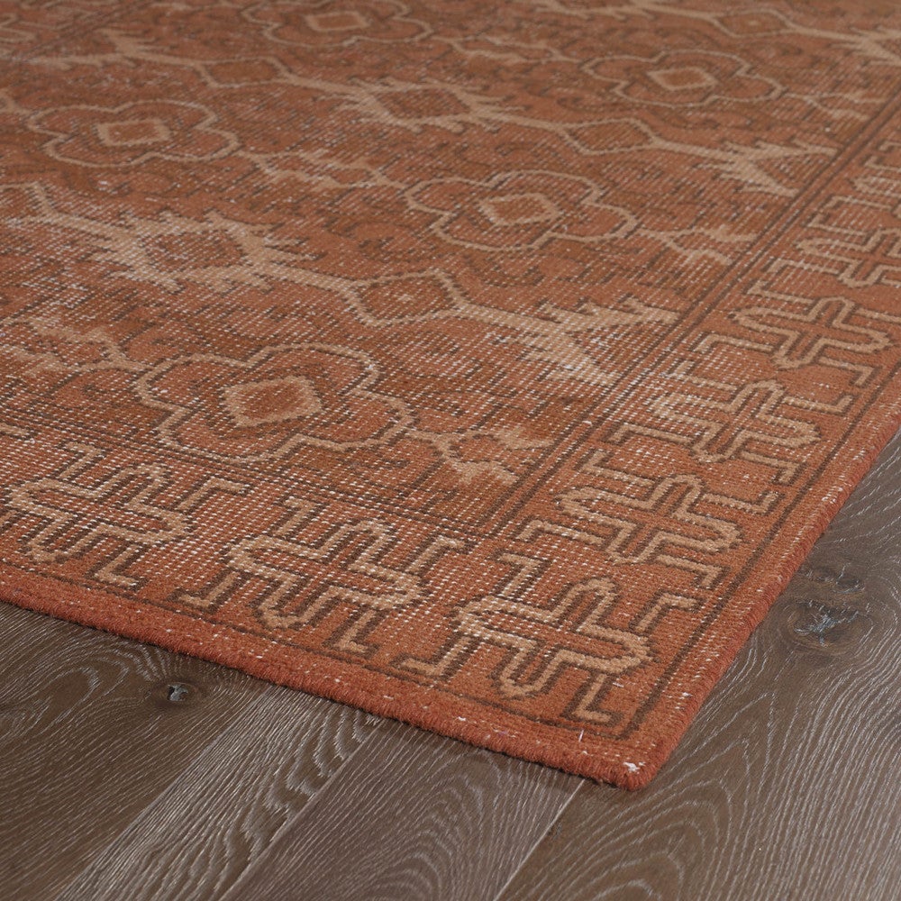 Hand-knotted Wool VIntage Distressed Area Soft Rug