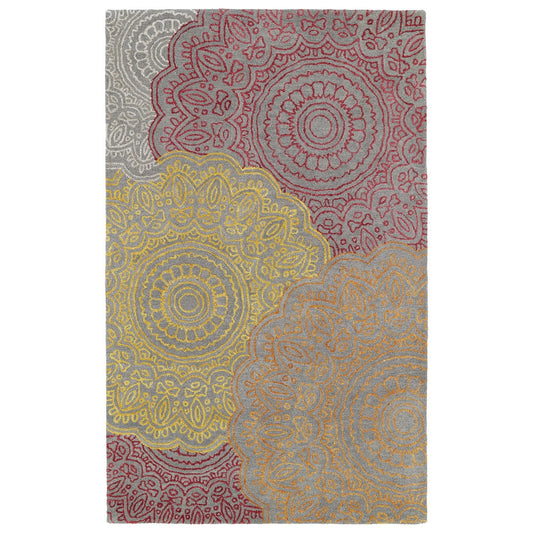 DIVINE COLLECTION floral Fire Soft Area Rug