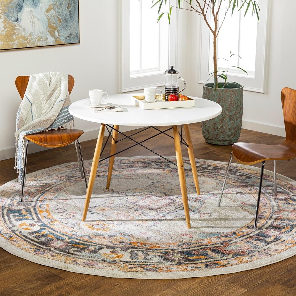 Medallion Ivory Multi Rustic Traditional Area Rug