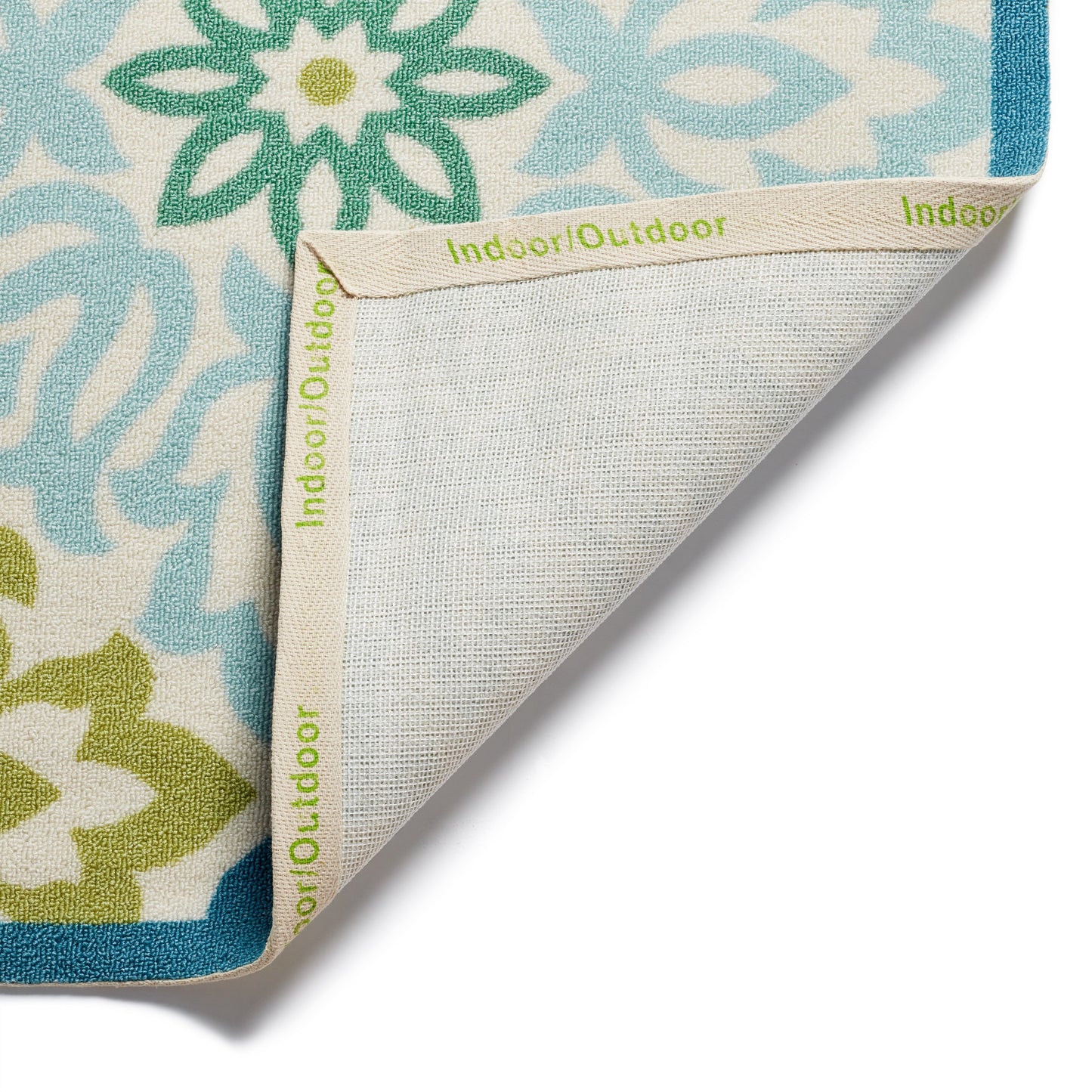 Transitional floral medallion Blue/Green Indoor/ Outdoor Area Rugs