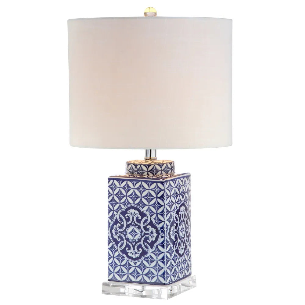 Holly 23" Chinoiserie LED Table Lamp, Blue/White