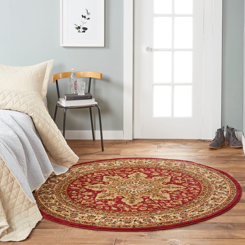 Traditional Red Soft Area Rug