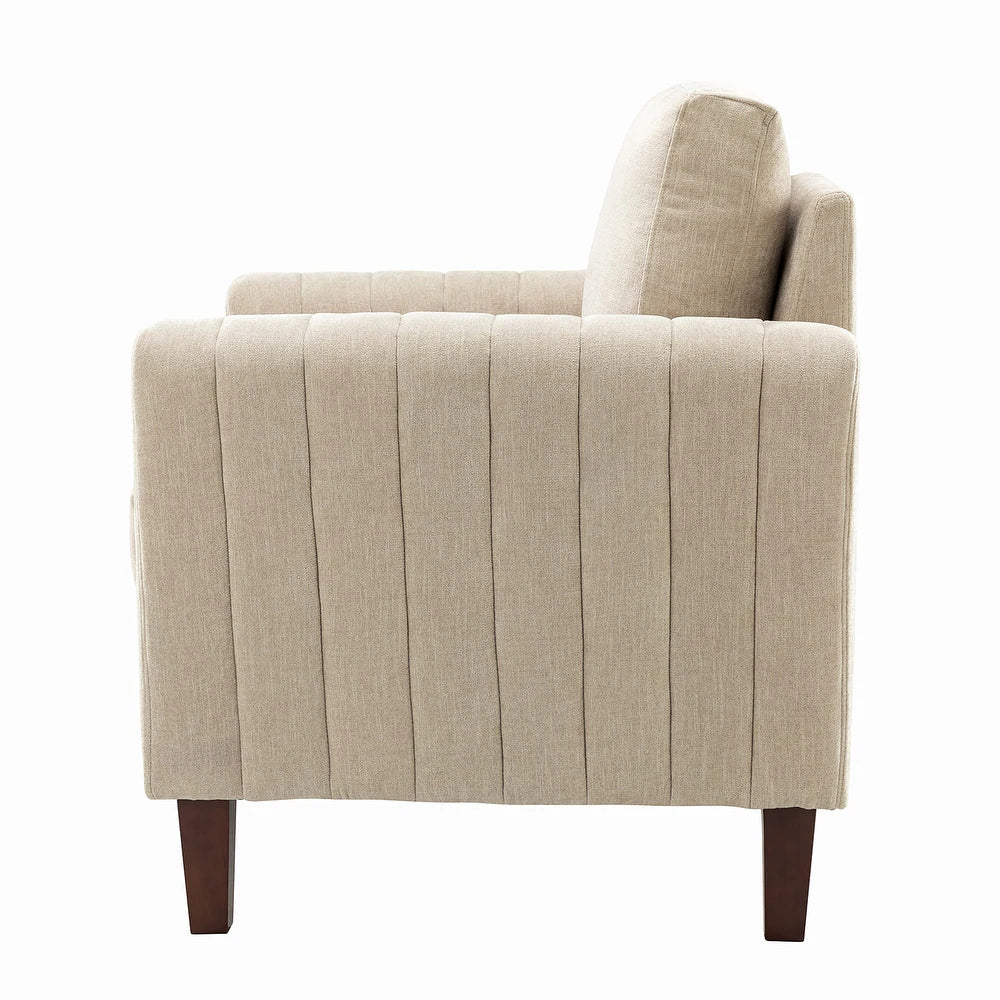 Ganymedes Comfy Accent Club Chair with Wood Base Set of 2