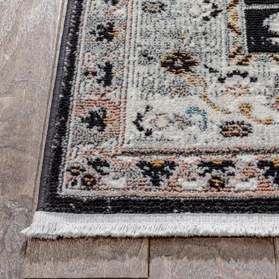 Julita Vintage Bohemian Aztec Tribal Black Rug