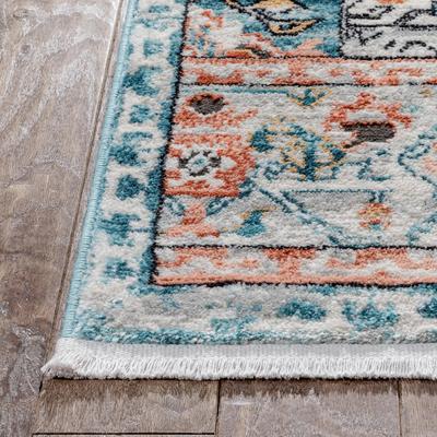 Manor Vintage Bohemian Medallion Oriental Blue Rug
