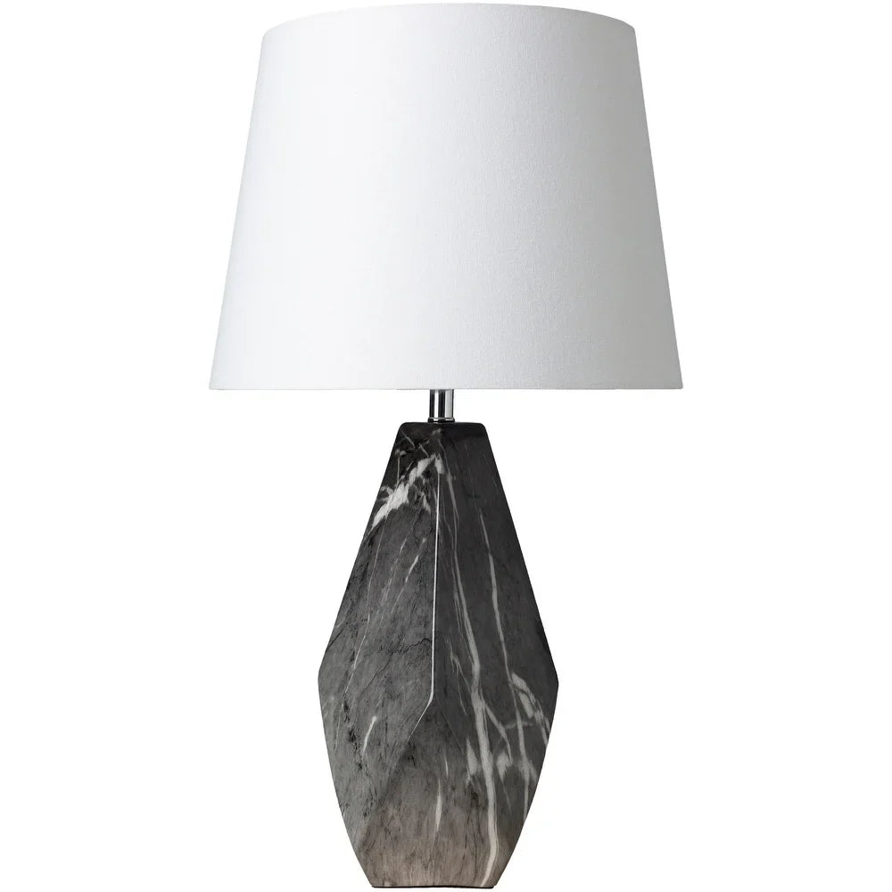 Iltheos Table Lamp with Grey Base and White Shade