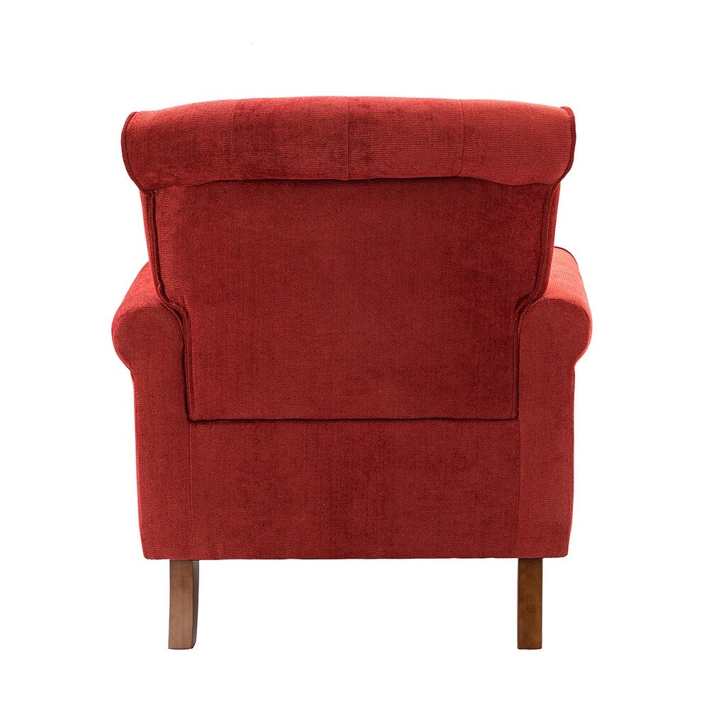 Indiges Transitional Comfy Nailhead Accent Arm Chair with Tufted Back