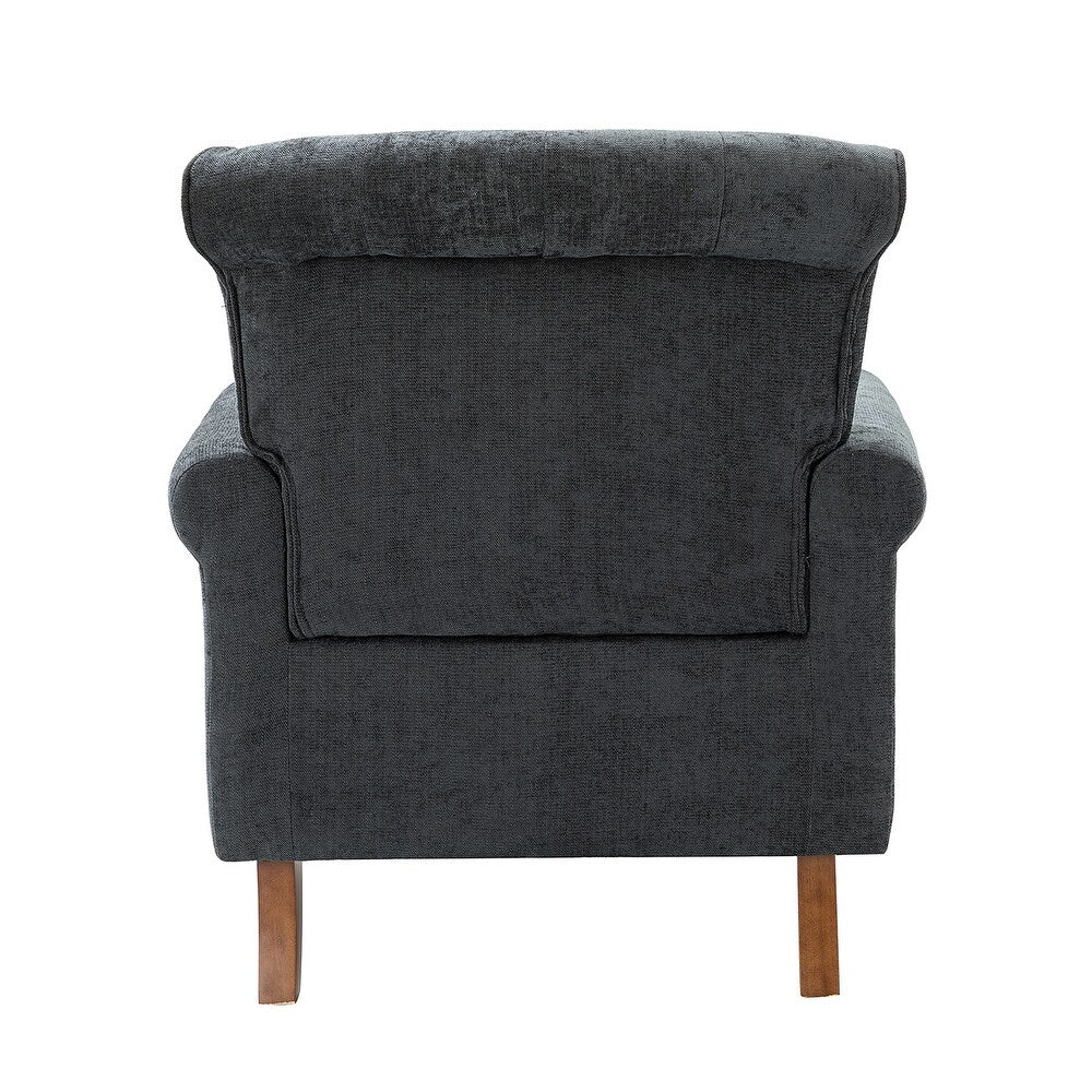 Indiges Transitional Comfy Nailhead Accent Arm Chair with Tufted Back