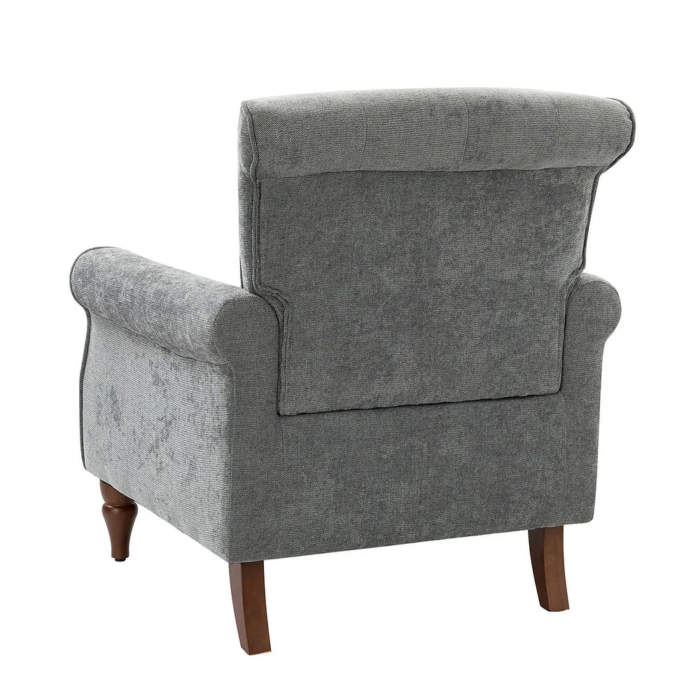 Indiges Transitional Comfy Nailhead Accent Arm Chair with Tufted Back