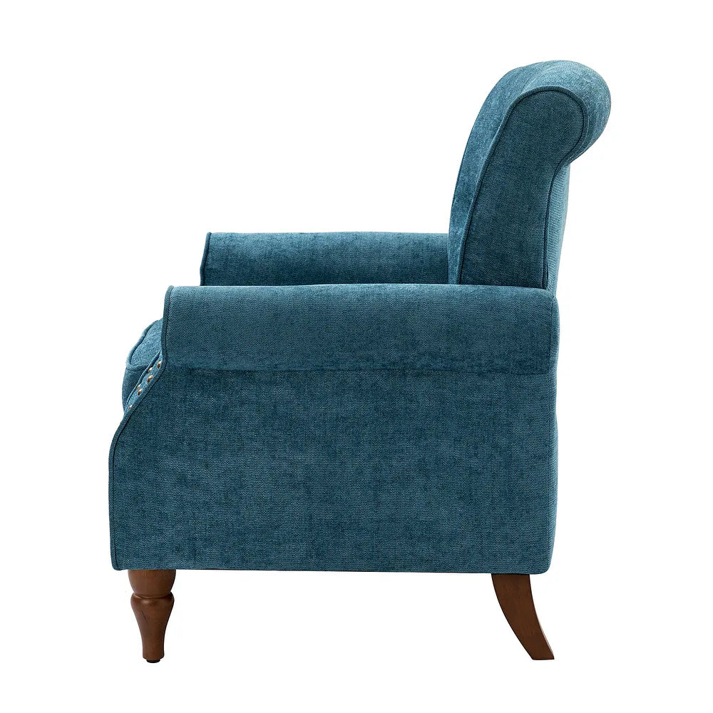 Indiges Transitional Comfy Nailhead Accent Arm Chair with Tufted Back