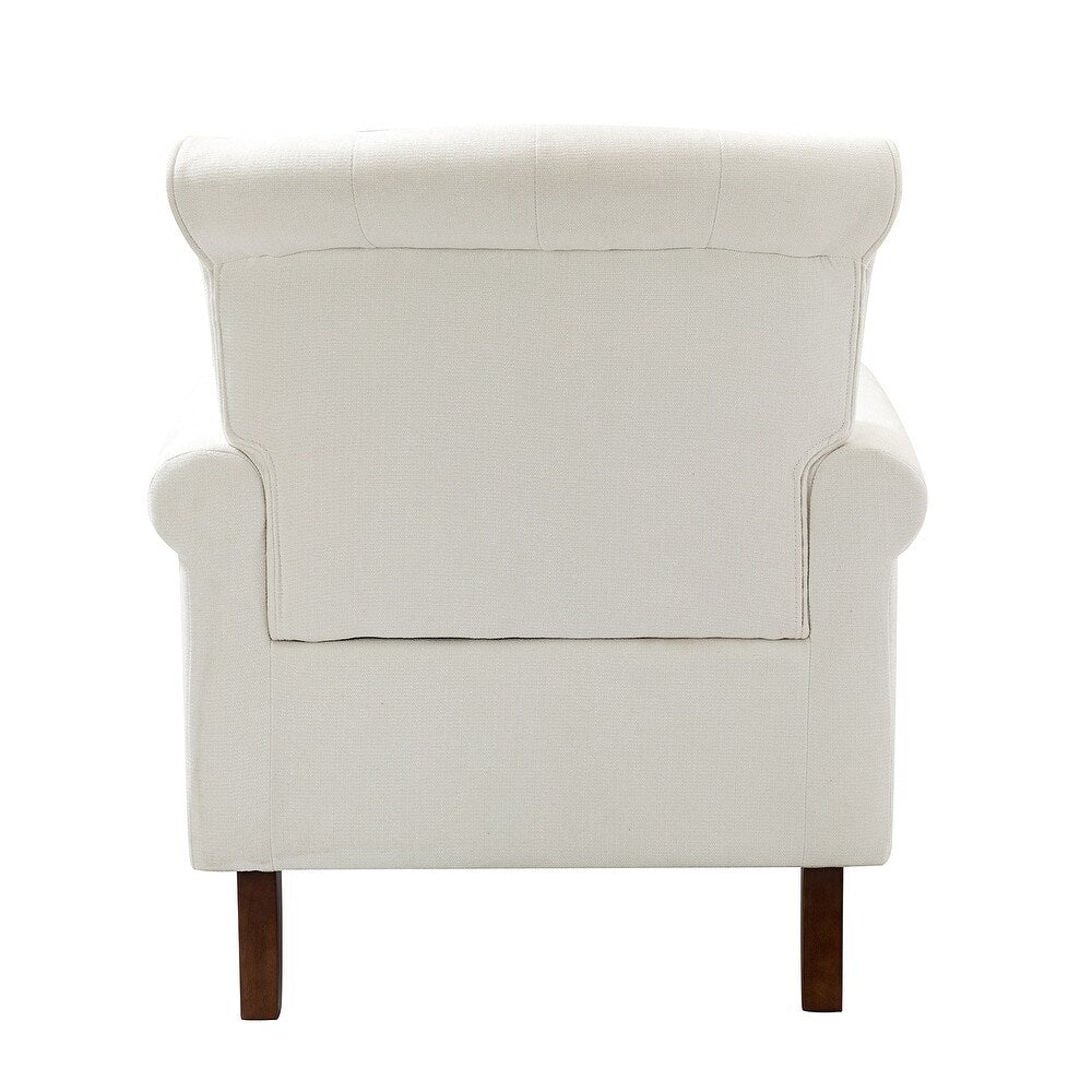 Indiges Transitional Comfy Nailhead Accent Arm Chair with Tufted Back