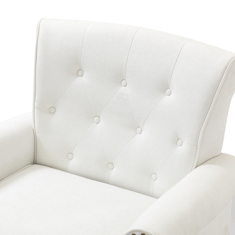 Indiges Transitional Comfy Nailhead Accent Arm Chair with Tufted Back