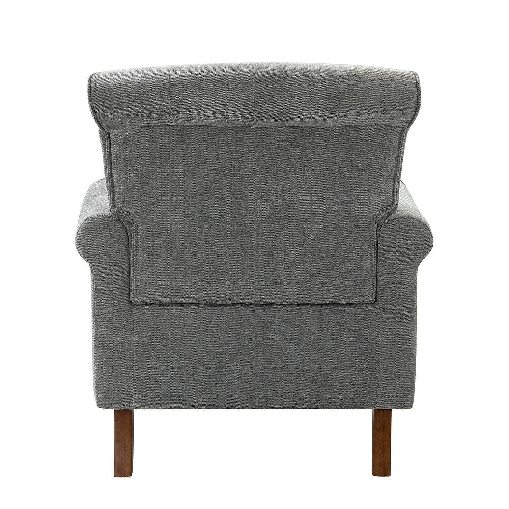 Indiges Transitional Comfy Nailhead Accent Arm Chair with Tufted Back