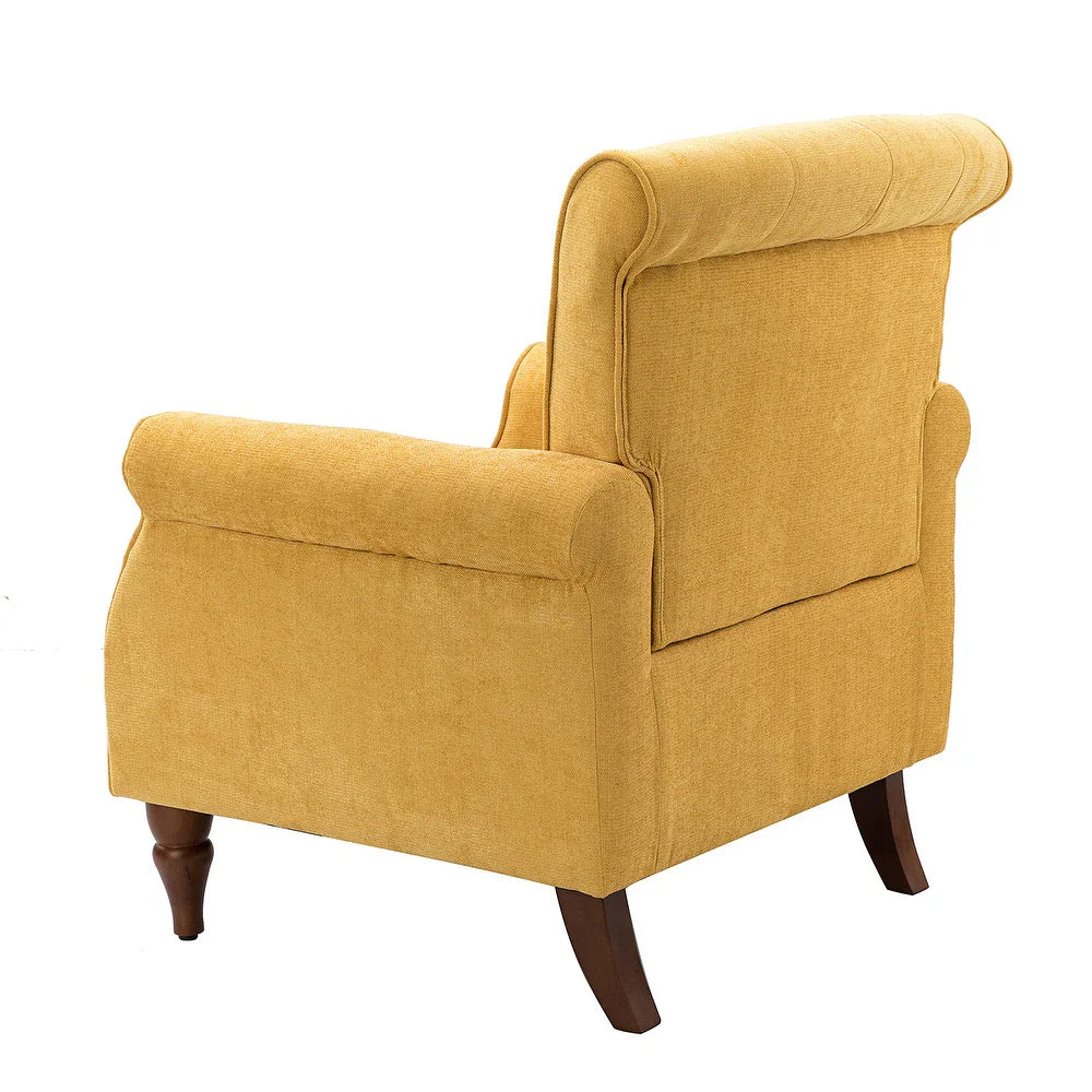 Indiges Transitional Comfy Nailhead Accent Arm Chair with Tufted Back