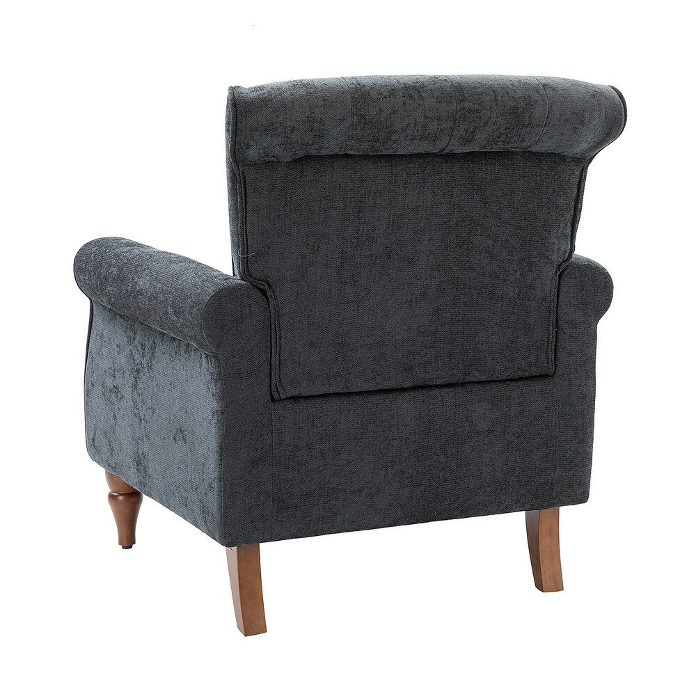 Indiges Transitional Comfy Nailhead Accent Arm Chair with Tufted Back