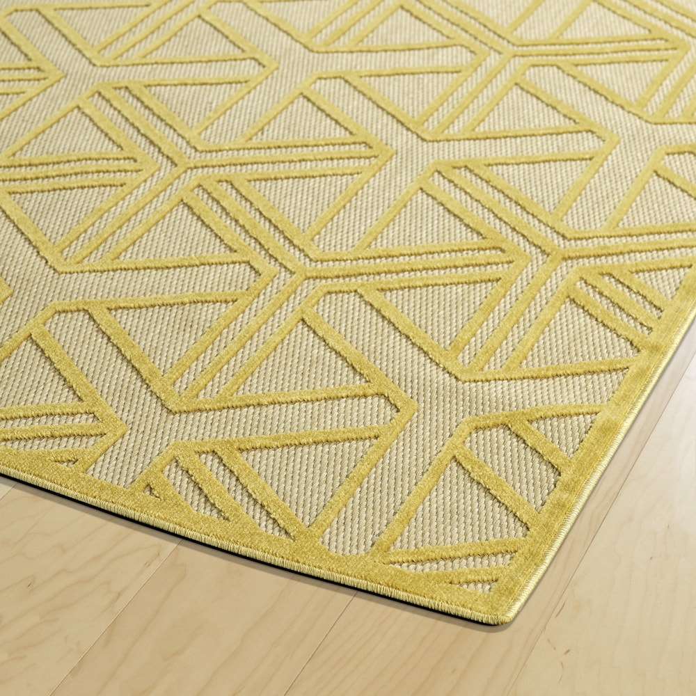 A BREATH OF FRESH AIR COLLECTION Gold Soft Area Rug