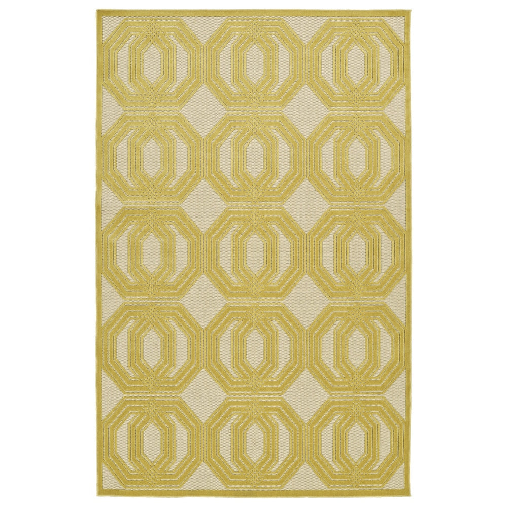 Trellis Indoor/ Outdoor Area Rug - Navy, Gold, Green