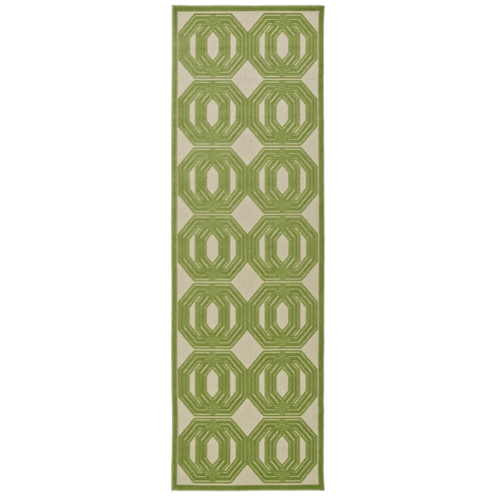 Trellis Indoor/ Outdoor Area Rug - Navy, Gold, Green