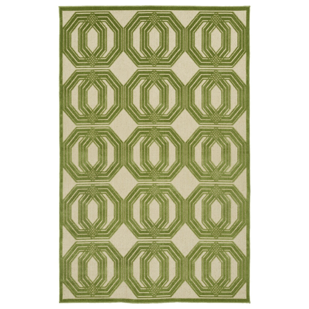 Trellis Indoor/ Outdoor Area Rug - Navy, Gold, Green