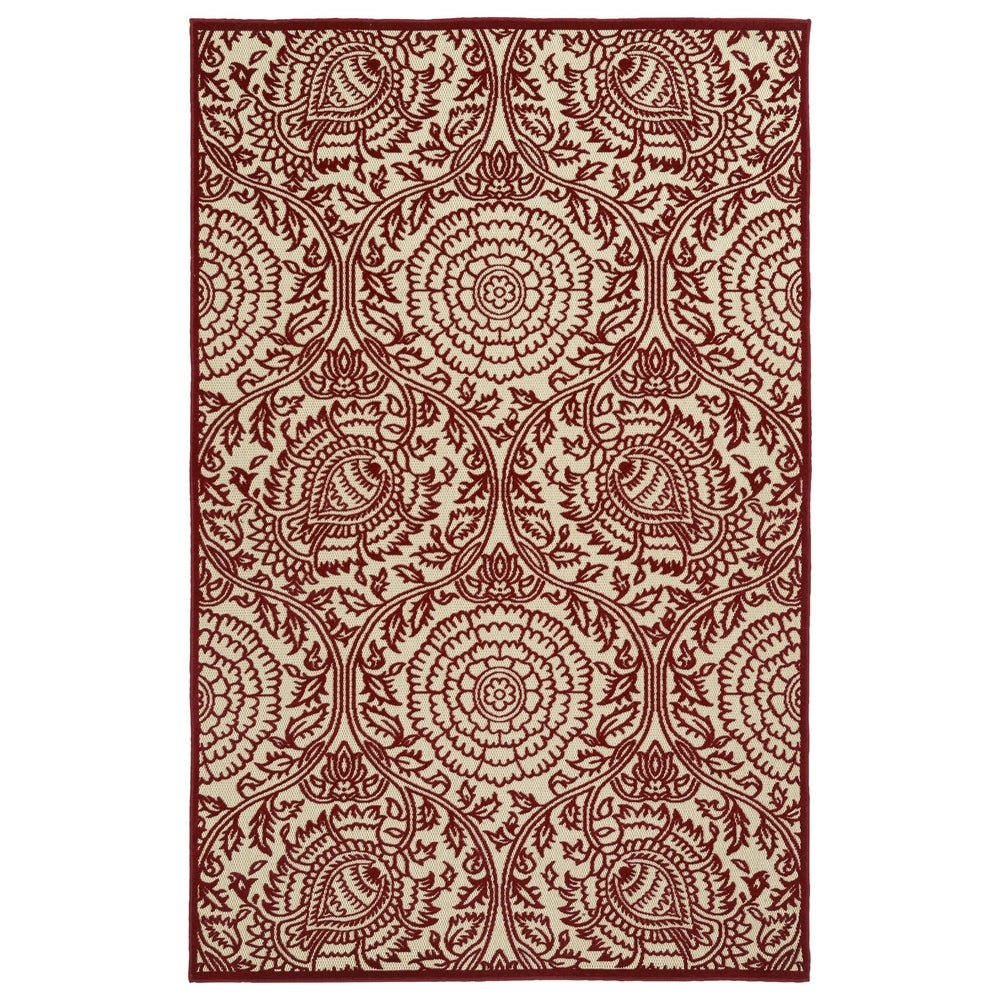 Paisley Floral Indoor/ Outdoor Area Rug - Blue, Green, Red