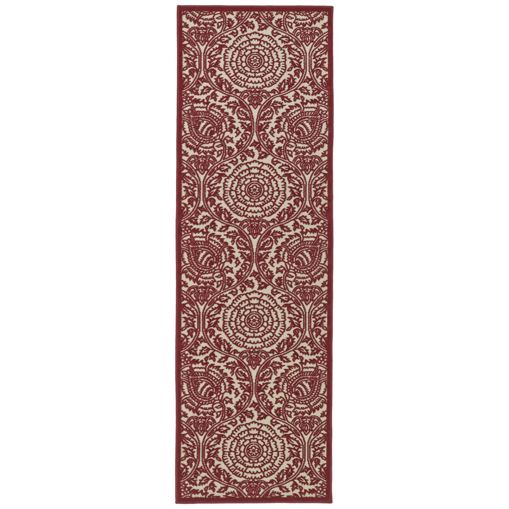 Paisley Floral Indoor/ Outdoor Area Rug - Blue, Green, Red