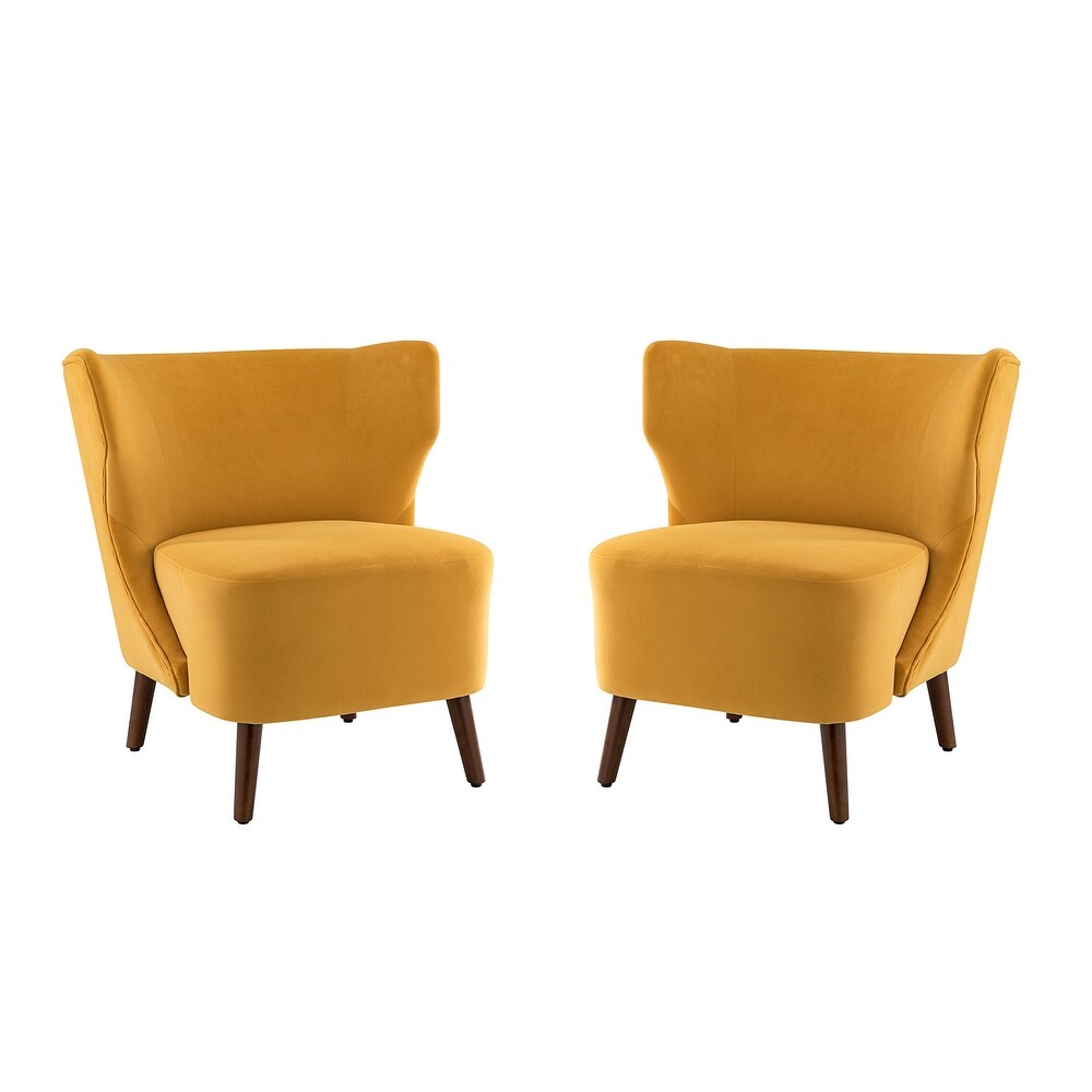 Iolchos Living Room Armless Accent Chair Set of 2 with Wingback