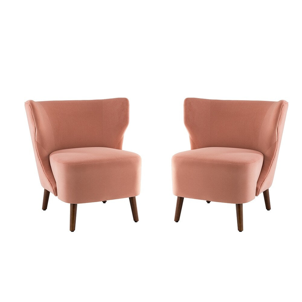 Iolchos Living Room Armless Accent Chair Set of 2 with Wingback