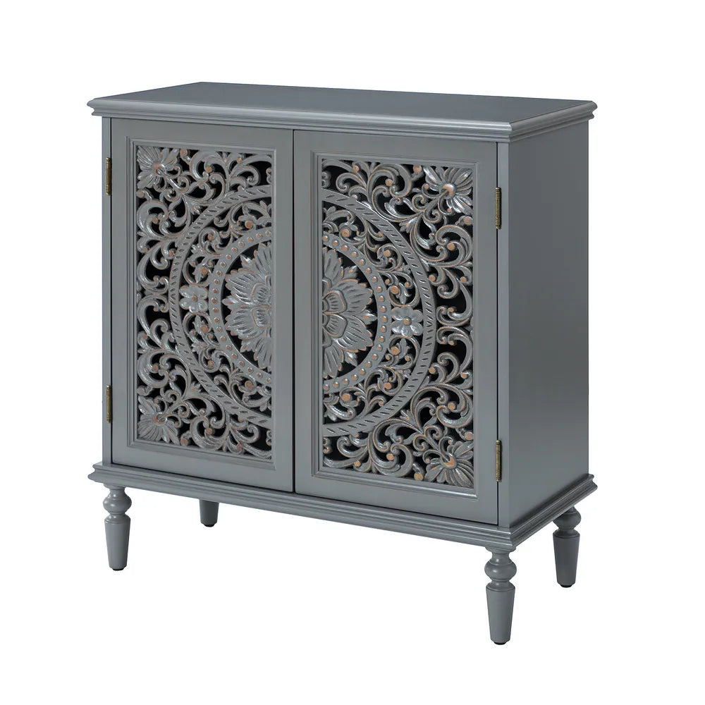 Ismenides Multifunctional 32" Tall 2-Door Accent Cabinet with Rattan Design