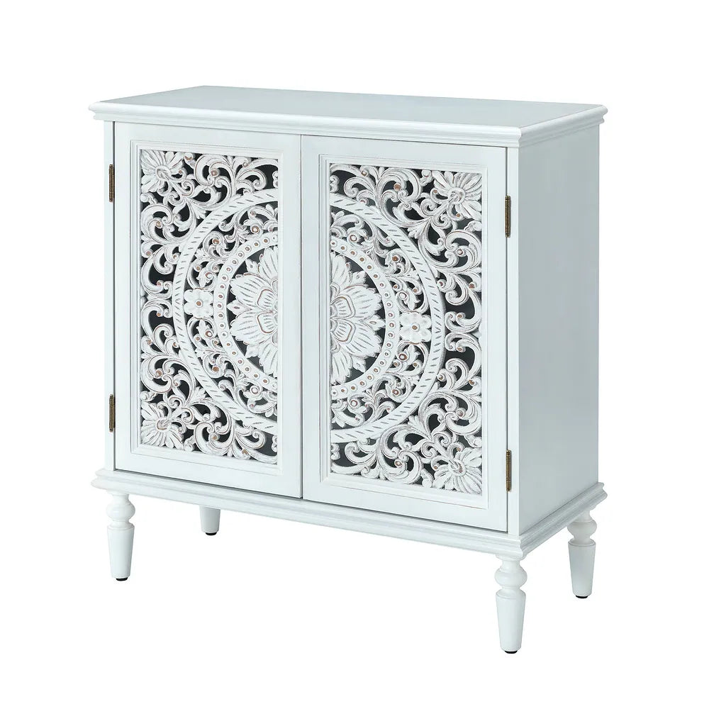 Ismenides Multifunctional 32" Tall 2-Door Accent Cabinet with Rattan Design