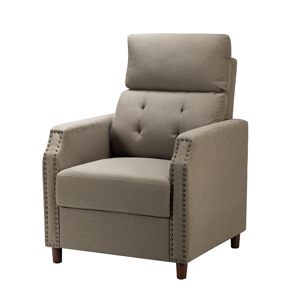 Israel Lounge Chair and Ottoman with Nailhead Trim Set of 2