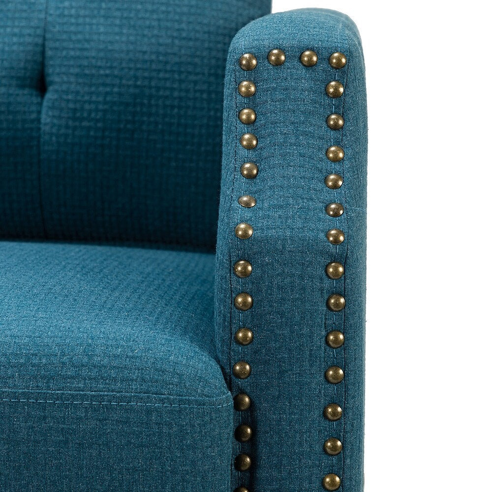 Israel Lounge Chair and Ottoman with Nailhead Trim Set of 2